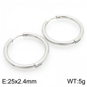 Circular plain ring 25 * 2.4mm steel stainless steel ear buckle - KE112831-YN