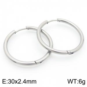 Large element ring 30 * 2.4mm steel colored stainless steel ear - KE112851-YN