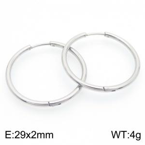 Circular plain ring 29 * 2mm steel color stainless steel ear buckle - KE112855-YN