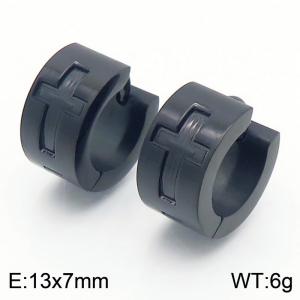 Stainless Steel Black-plating Earring - KE112987-XY
