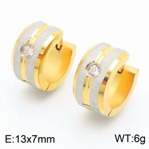 Stainless Steel Stone&Crystal Earring - KE112995-XY