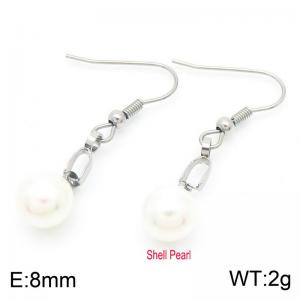 Cross border fashion stainless steel pearl ear hook - KE113369-Z