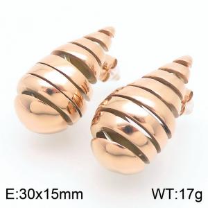 SS Rose Gold-Plating Earring - KE113379-KFC