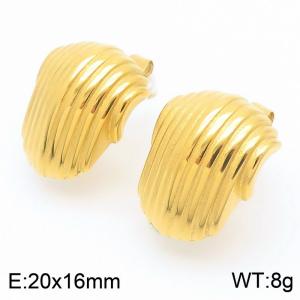 Stainless steel gold earrings - KE113391-KFC