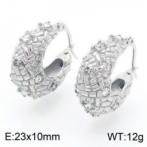 Stainless steel diamond studded earrings - KE113396-KFC