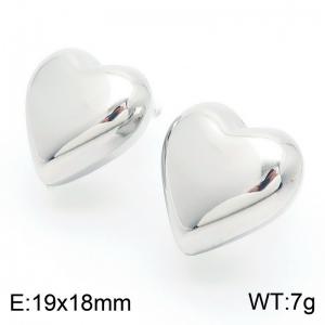 Stainless steel hollow heart-shaped earrings - KE113398-KFC