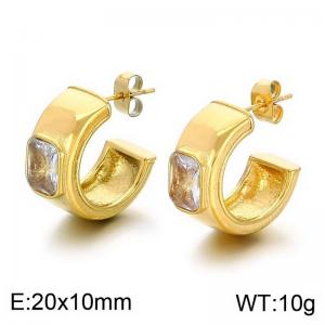 Stainless Steel Stone&Crystal Earring - KE113633-MI