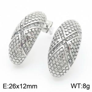 Stainless Steel Stone&Crystal Earring - KE113729-KFC