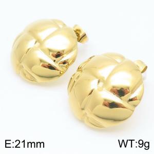 Women Gold-Plated Abstract Stainless Steel Earrings - KE114106-KFC