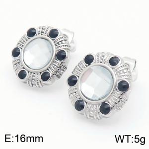 Women Classical Stainless Steel&Zircon Earrings - KE114111-KFC