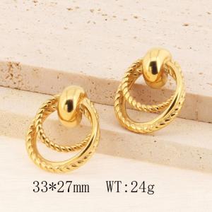 Simple Temperament Double Circle Stud Earrings Geometric Round Earrings Jewelry for Women - KE114281-YX