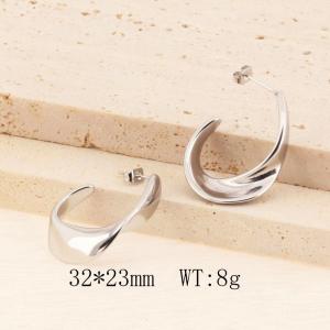 Fashion Jewelry Stainless Steel Hoop Earrings Fashion Twisted Geometric U-shaped Huggie Earrings - KE114282-YX
