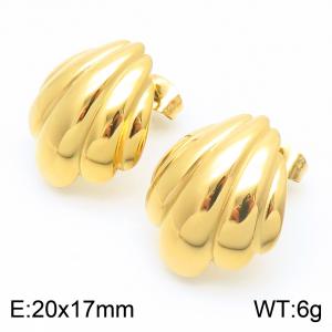 20X17MM Stainless steel earrings, women's shell shaped gold  colored jewelry - KE114287-KFC