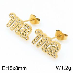 Mother's Day jewelry titanium steel mama studded diamond earrings for women - KE114360-KLX