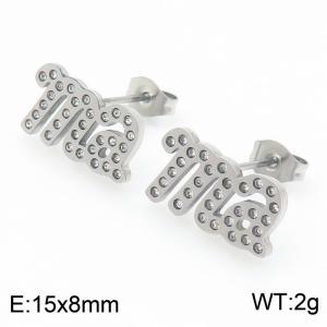 Mother's Day jewelry titanium steel mama studded diamond earrings for women - KE114361-KLX
