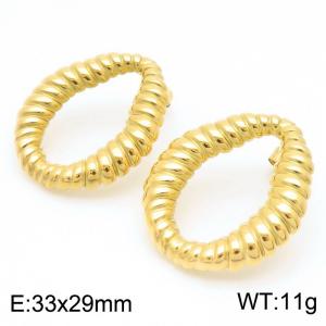 Women Gold-Plated Stainless Steel Hoop Earrings - KE114384-KFC