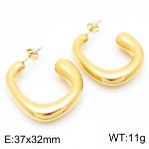 Women Gold-Plated Stainless Steel Hook Earrings - KE114392-KFC