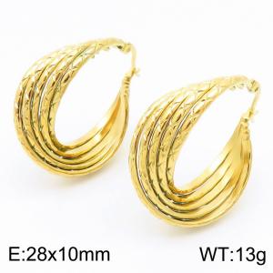 Women Gold-Plated Stainless Steel Elegant Earrings - KE114394-KFC