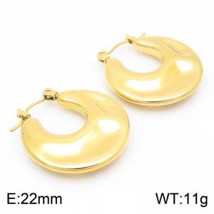 European and American fashion personalized stainless steel concave convex geometric irregular temperament versatile gold earrings - KE114495-KFC