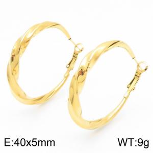 European and American fashionable and personalized stainless steel geometric ring temperament versatile gold earrings - KE114502-KFC