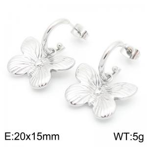 Women Stainless Steel Butterfly Hook Earrings - KE115353-KFC