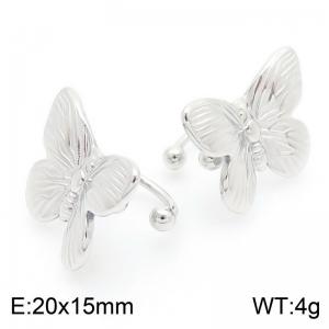 Women Elegant Stainless Steel Butterfly Earrings - KE115354-KFC