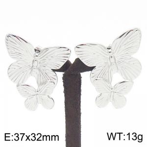 Women Stainless Steel Butterfly Pair Earrings - KE115355-KFC