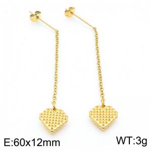 12mm Long Stainless Steel Earrings Women Gold - KE116542-Z