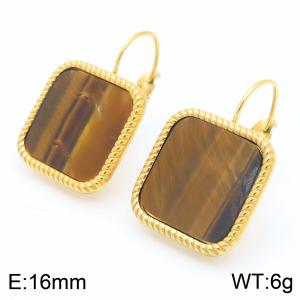 Advanced and fashionable geometric square turquoise ear buckle for women - KE116944-GC