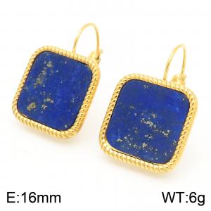 Advanced and fashionable geometric square turquoise ear buckle for women - KE116946-GC