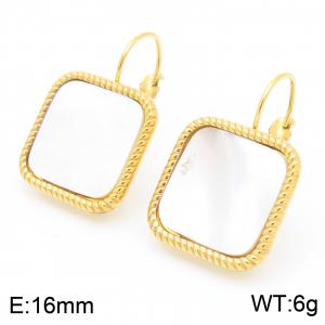 Advanced and fashionable geometric square turquoise ear buckle for women - KE116947-GC