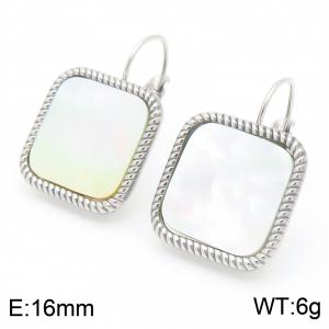 Advanced and fashionable geometric square turquoise ear buckle for women - KE116950-GC