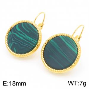 Advanced and fashionable geometric round turquoise ear buckle for women - KE116953-GC