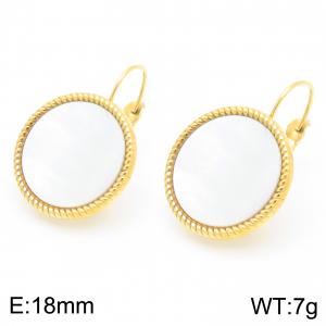 Advanced and fashionable geometric round turquoise ear buckle for women - KE116954-GC