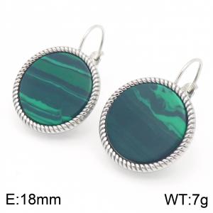 Advanced and fashionable geometric round turquoise ear buckle for women - KE116957-GC