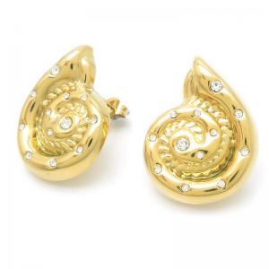 Stainless Steel Stone&Crystal Earring - KE117285-SP