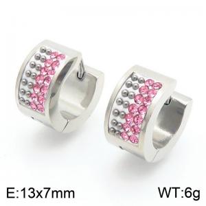 Stainless Steel Stone&Crystal Earring - KE118345-TGD