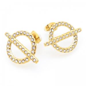 Stainless Steel Stone&Crystal Earring - KE118570-QY