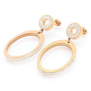 Stainless Steel Stone&Crystal Earring - KE118574-QY