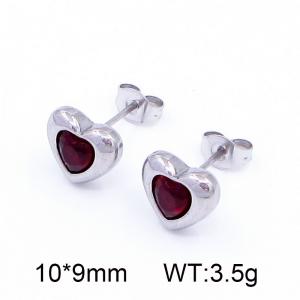 Stainless Steel Stone&Crystal Earring - KE118611-HR