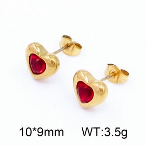 Stainless Steel Stone&Crystal Earring - KE118612-HR