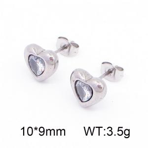 Stainless Steel Stone&Crystal Earring - KE118617-HR
