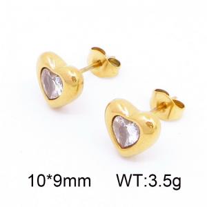 Stainless Steel Stone&Crystal Earring - KE118618-HR