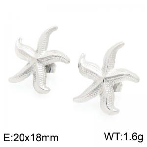 Fashionable ocean style stainless steel starfish earrings - KE119465-Z