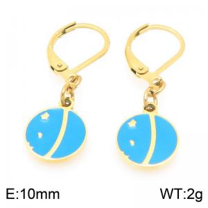 Personalized design stainless steel earrings paired with colorful circular pendants - KE119471-Z