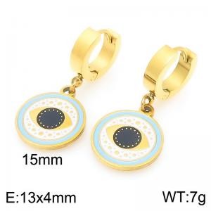 Fashionable and personalized stainless steel earrings paired with colorful magic eye pendant - KE119477-Z
