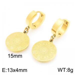 Fashionable and personalized stainless steel earrings paired with a planetary pattern pendant - KE119478-Z