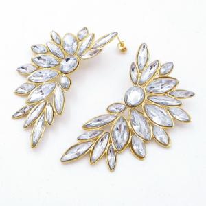 Stainless Steel Stone&Crystal Earring - KE119647-SP