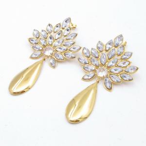 Stainless Steel Stone&Crystal Earring - KE119650-SP