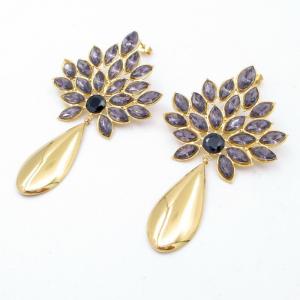 Stainless Steel Stone&Crystal Earring - KE119651-SP